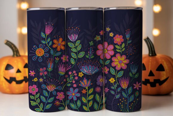 Beaded Floral 20oz Tumbler Wrap