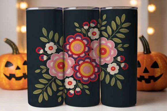 Beaded Floral Tumbler Wrap