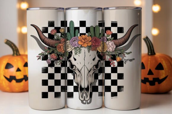 Cow Skull Floral 20oz Tumbler Wrap