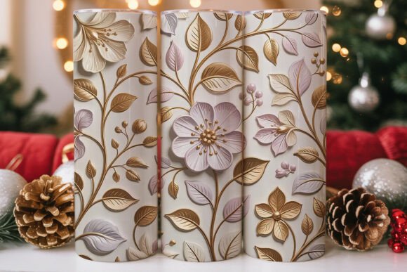 Elegant Embossed Floral 20oz Tumbler