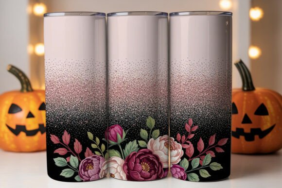 Glitter Pink Floral 20oz Tumbler Wrap