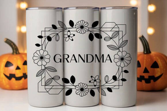 Grandma Floral Tumbler Wrap