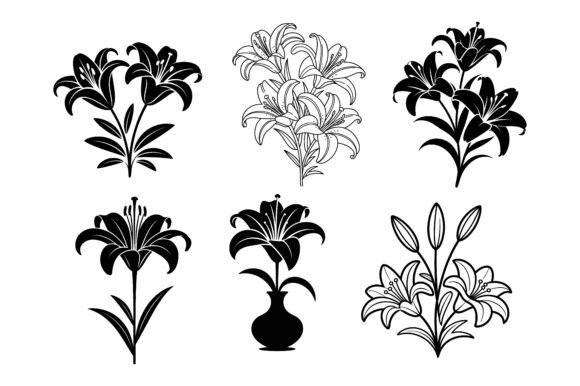 Lily Flower Embroidery Design