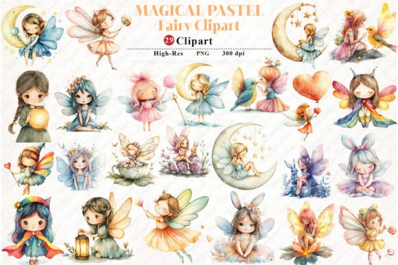 Magical Pastel Fairy Clipart