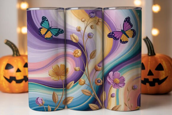 Native Butterfly Floral Tumbler Wrap