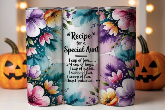 Special Aunt Floral Tumbler Wrap
