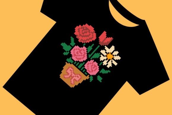 Sweet Pixel Art Flower Bouquet