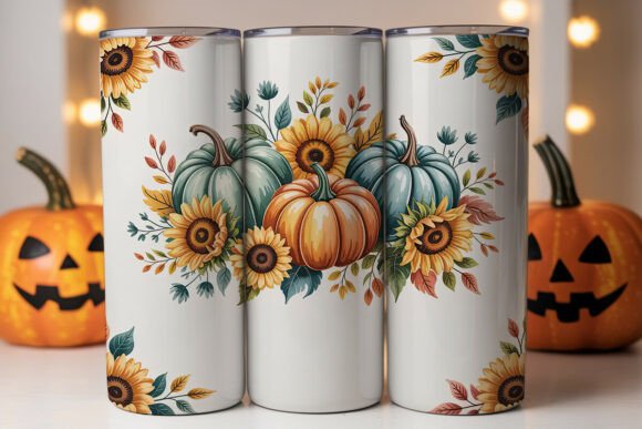 Teal Pumpkin Fall Floral 20oz Tumbler